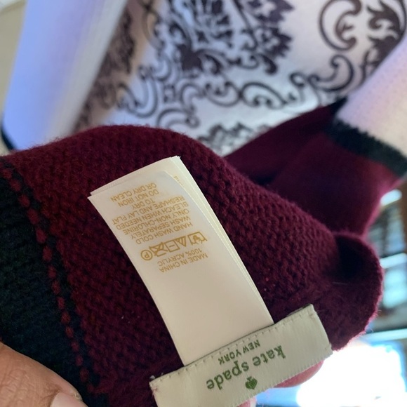 Kate spade newyork wool scarf wrap ballet/ merlot - Picture 5 of 9